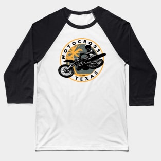 Texas Style Motocross Gold Baseball T-Shirt